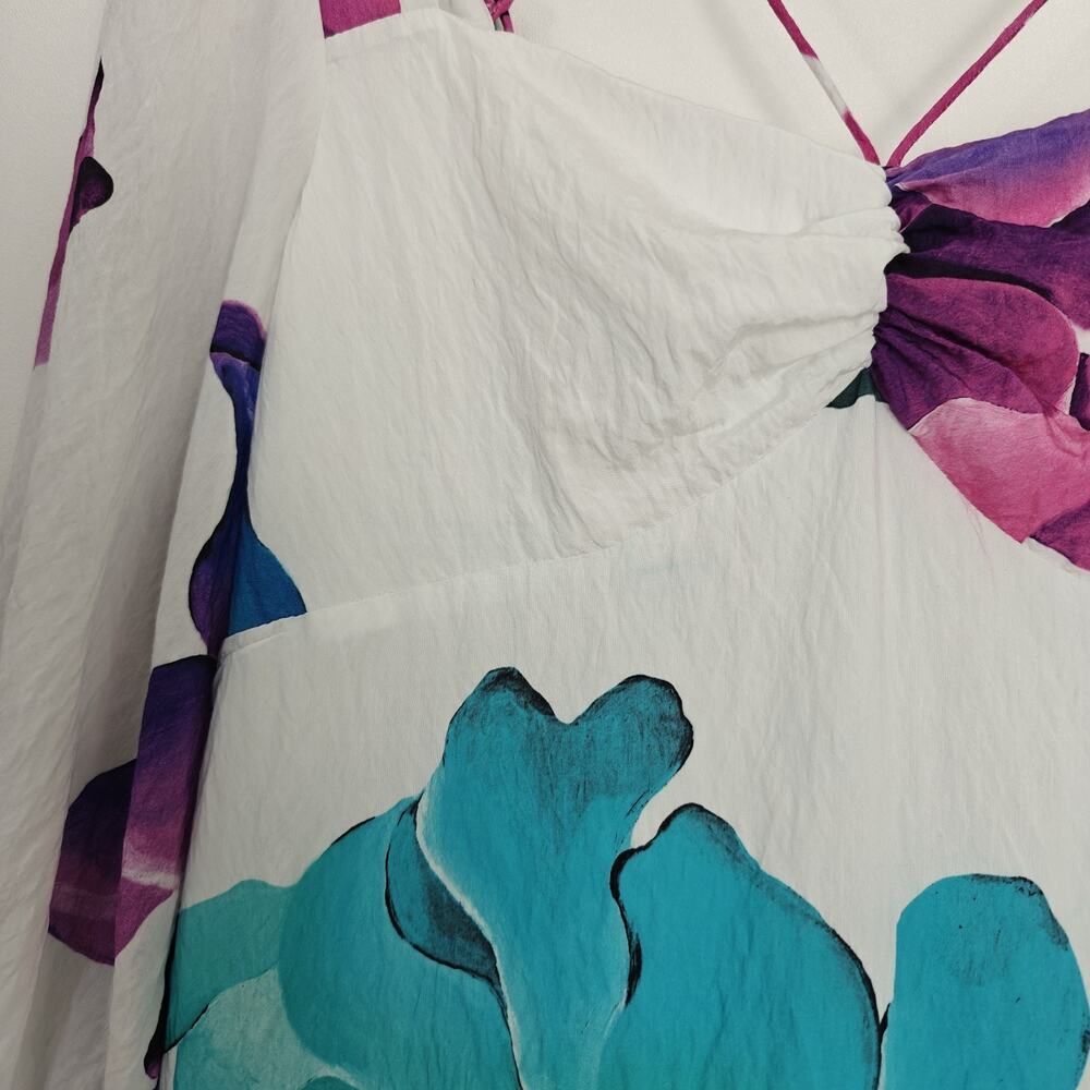 Anthropologie Maeve Floral Printed Midi Dress Size 2 Watercolor Spring Feminine - Picture 8 of 15